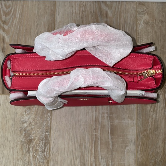 NWT Tory Burch Robinson Small Zip Tote Dark Peony - Picture 2 of 12